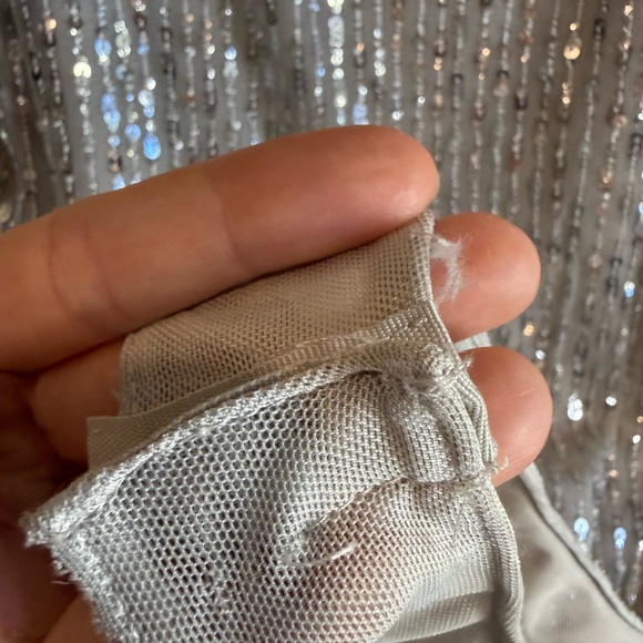 Zara Metallic Silver Sequin Bodysuit - Picture 4 of 5